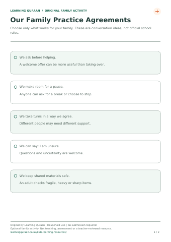First-page preview of Family practice agreements.