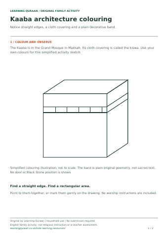 First-page preview of Kaaba architecture colouring.