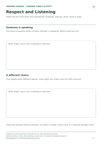 First-page preview of Respect & listening.