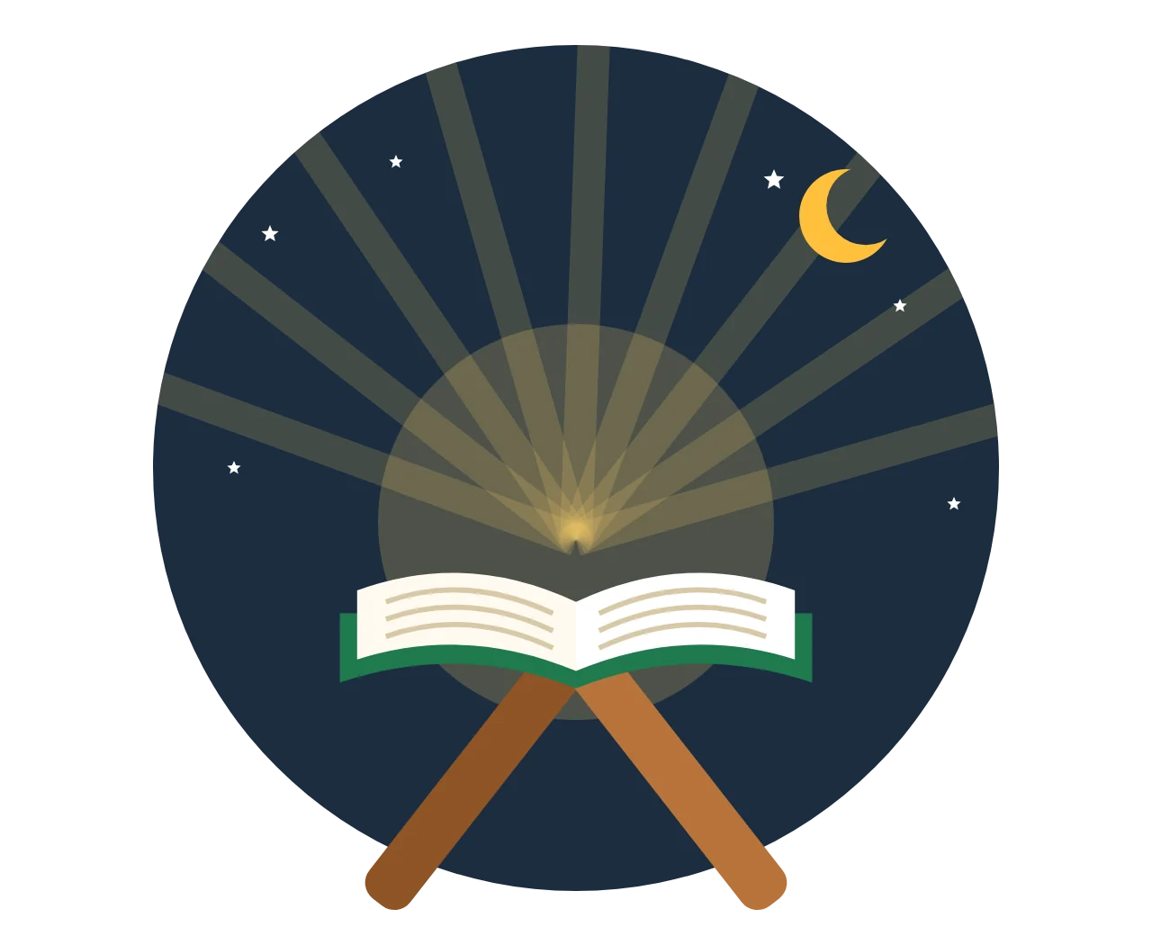 An open Quran on a wooden rehal with soft light and stars, for Ayatul Kursi